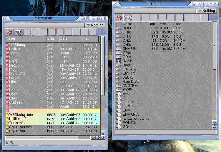 AmigaOS directory lister windows