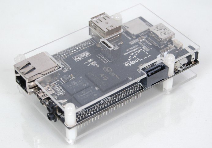 Single-board computer in a clear case